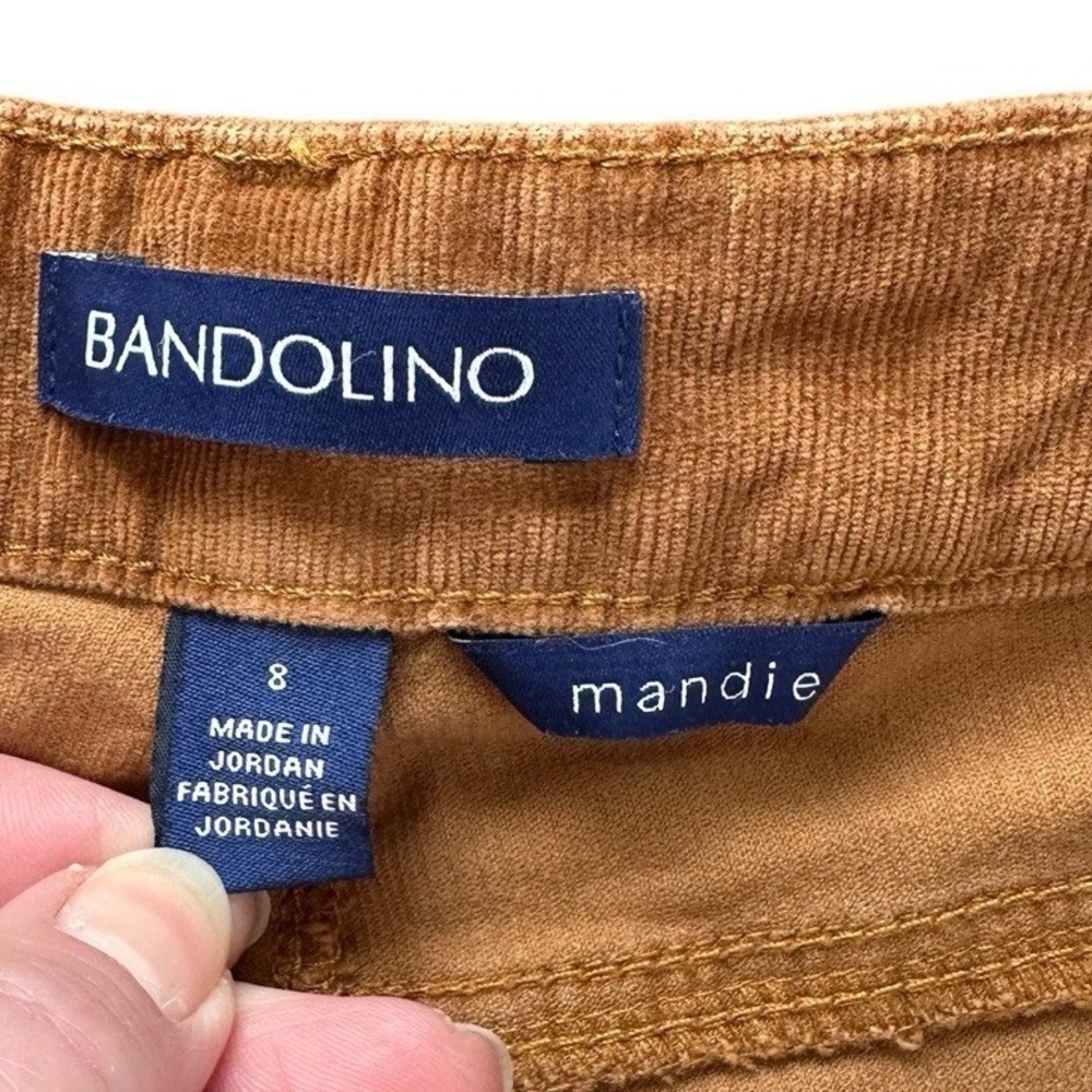 Bandolino Mandie Corduroy Pants Women 8 Brown Excellent Straight Leg Stretch - Picture 5 of 8